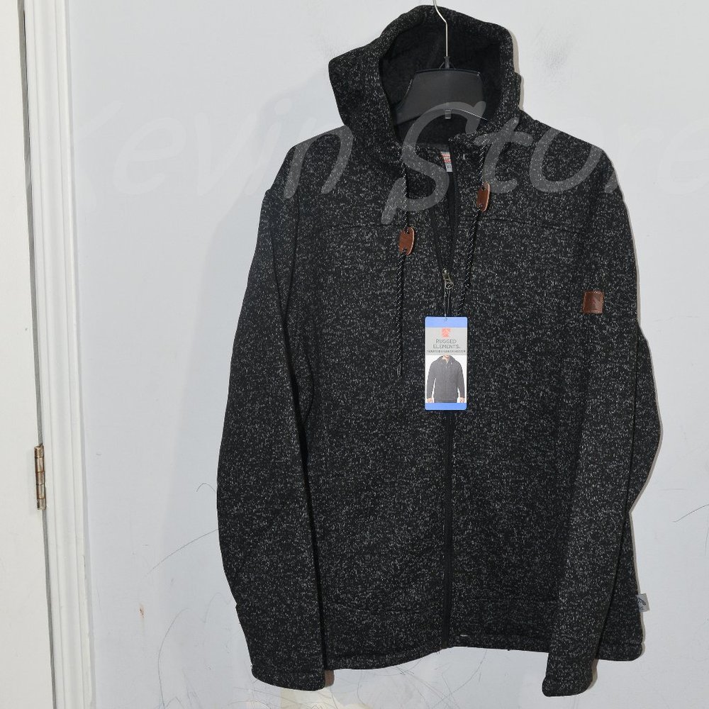 BLACK‎ NWT Rugged Elements men's moutain fleece full zip hoodie